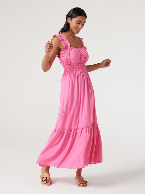 Harper Flutter Slv Dress, Pink, hi-res
