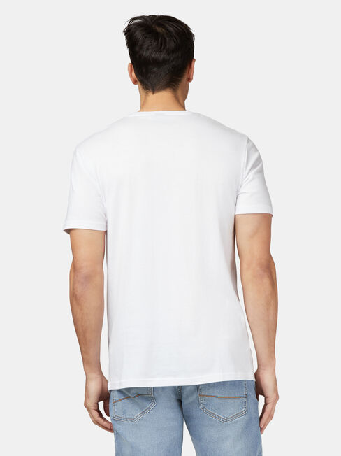 Commodore VX Short Sleeve Print Crew Tee, White, hi-res