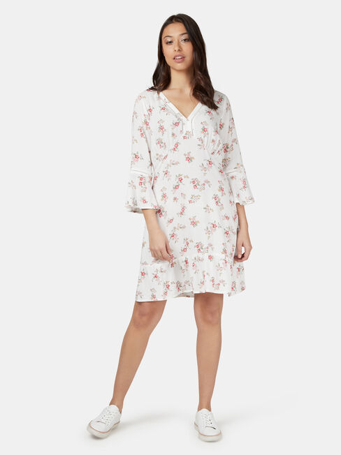 Jordyn Ladder Dress, White, hi-res