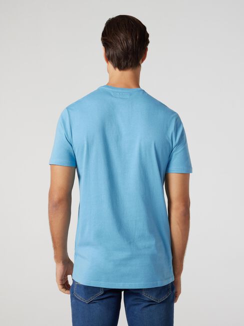 SS Wesley Print Crew Tee, Blue Mist, hi-res