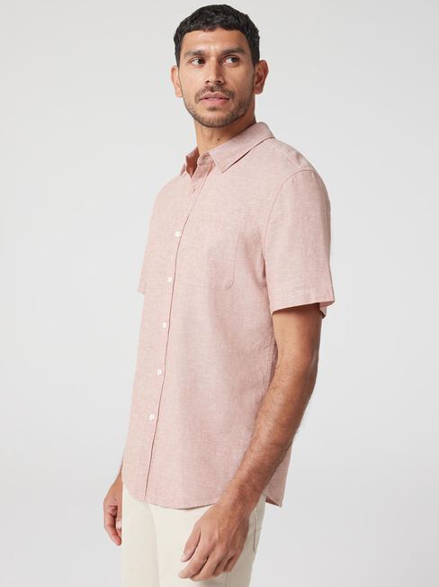 SS Wolf Textured Shirt, Orange, hi-res