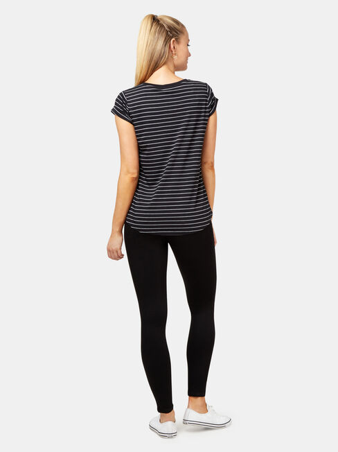 Adelaide Stripe Tee, Black, hi-res