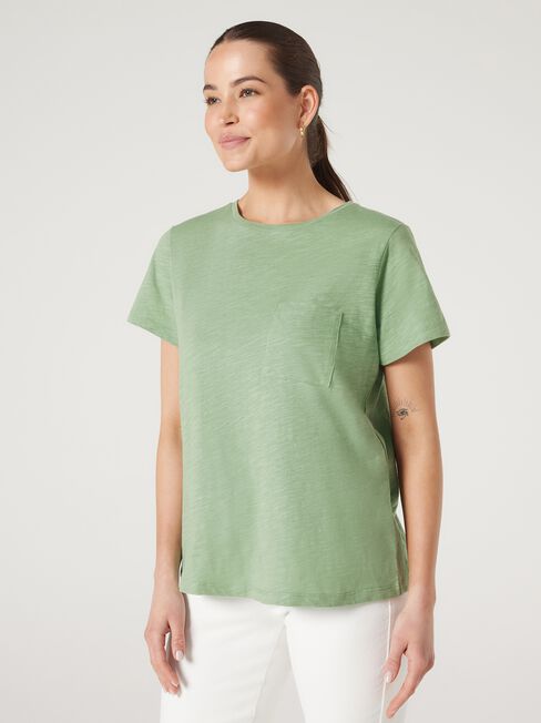 Essential Slub Pocket Tee, Kiwi, hi-res