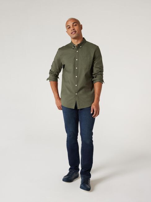 LS Heston Oxford Shirt, Green, hi-res