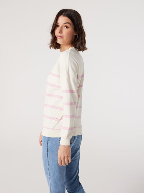 J-Luxe Stripe Sweat, Stripe, hi-res