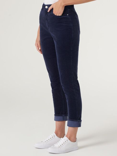 Brooke High Waisted Tapered Crop Jeans, Royal Blue, hi-res