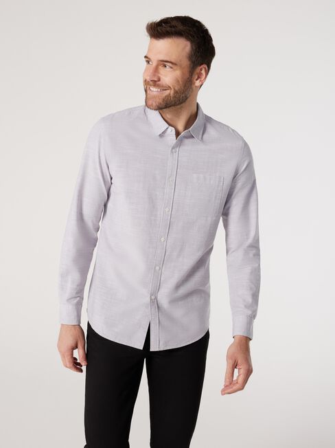 LS Max Check Shirt, Silver Grey Marle, hi-res