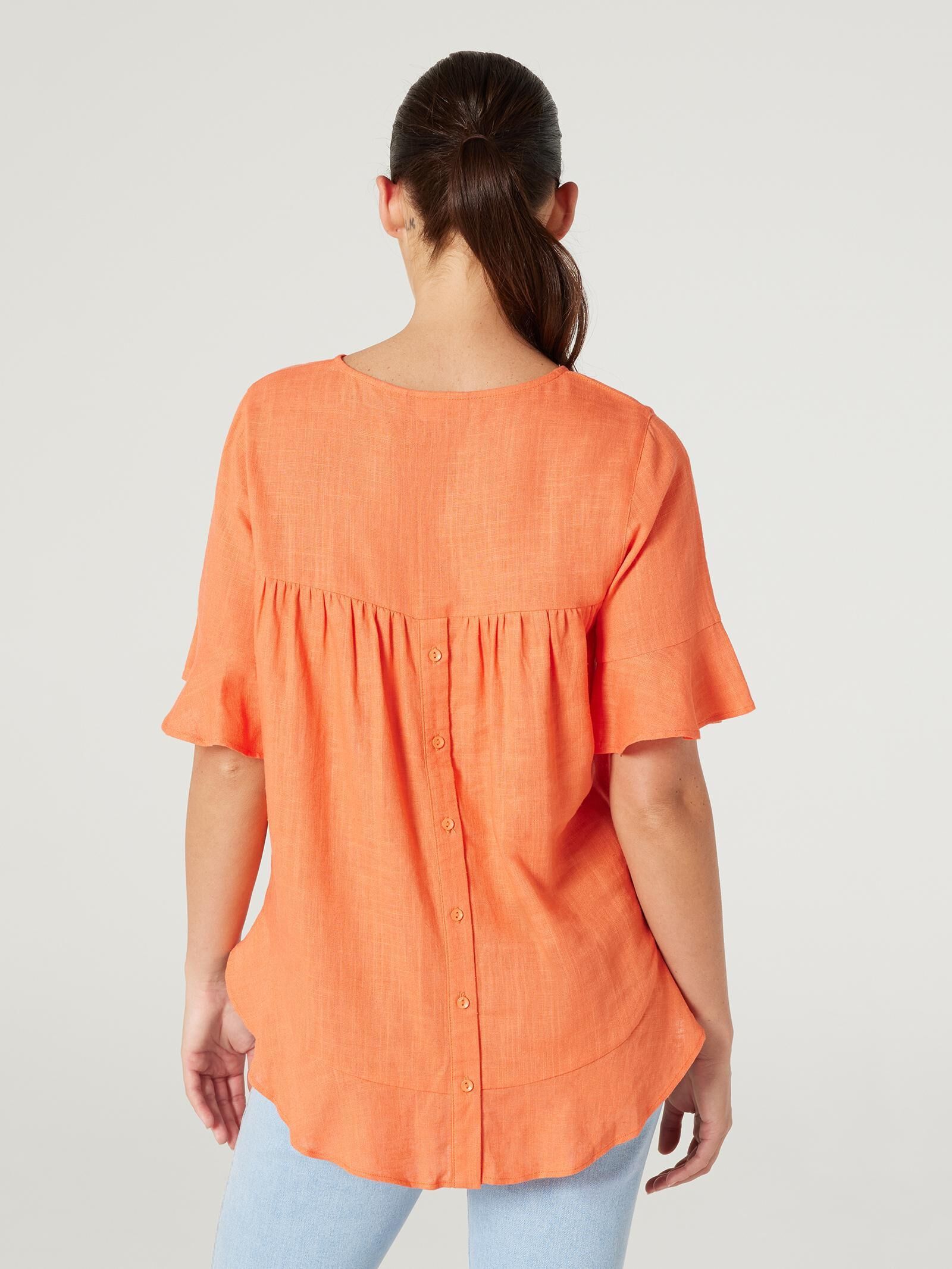 Womens ruffle shop hem tops