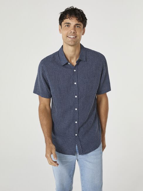 SS Jerry Textured Shirt, Blue, hi-res