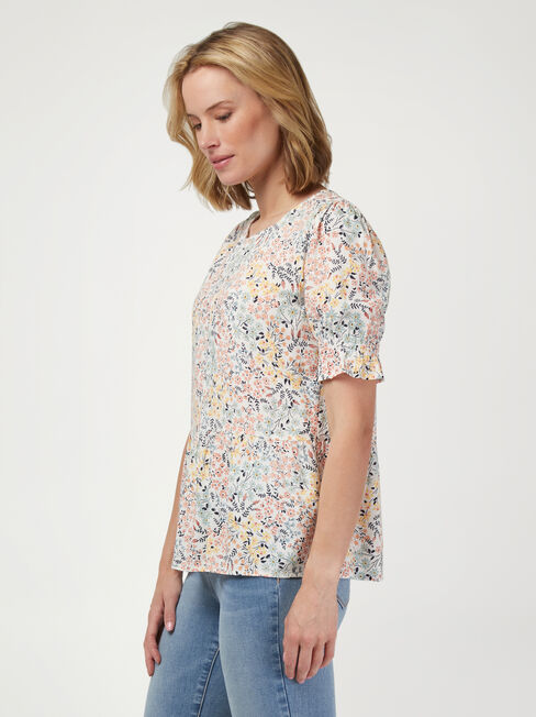 Peri Peplum Top, Floral, hi-res