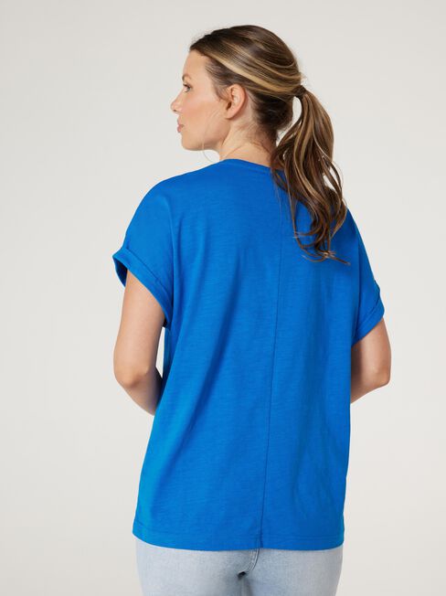 Drop Shoulder Tee, Navy, hi-res
