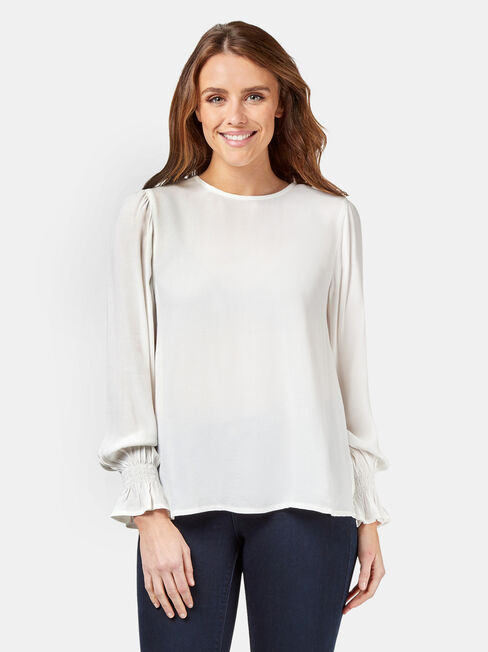 Elliot High Low Blouse, White, hi-res