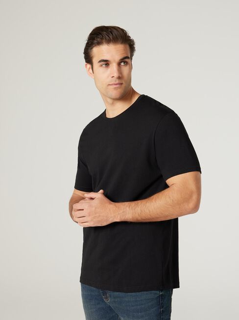 Basic Short Sleeve Tee, Black, hi-res