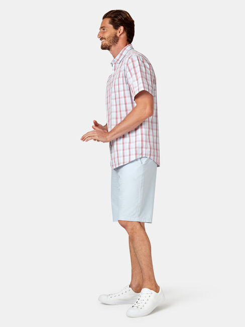 Todd Short Sleeve Check Shirt, Red, hi-res