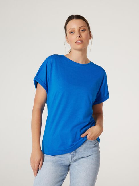 Drop Shoulder Tee, Navy, hi-res