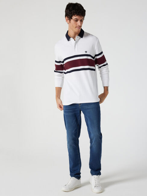 LS Axel Panel Stripe Rugby Polo