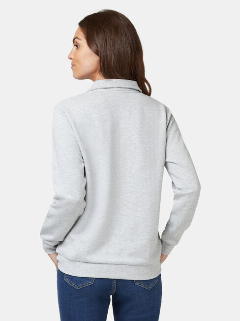 Zip Front Sweat, Grey, hi-res