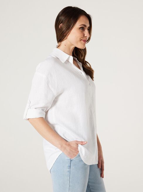 Rudi Relaxed Shirt, White, hi-res