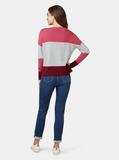 Chloe Colour Block Knit, Pink, hi-res