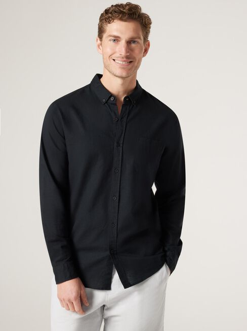 LS Brody Textured Shirt, Black, hi-res