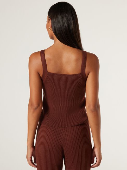 J-Luxe Chunky Rib Cami, Brick, hi-res