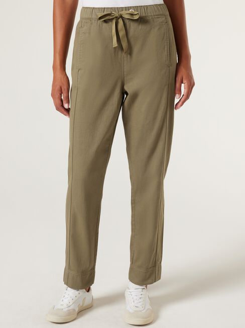 Evelyn Relaxed Pants, Khaki, hi-res