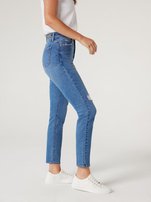 Sienna High Waisted Slim Straight Jeans, Vintage Wash, hi-res