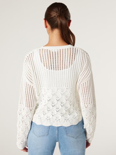Arielle Crochet Knit, Cream, hi-res