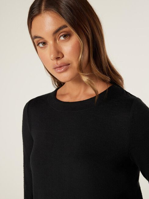 Sia Soft Touch Crew Neck Pullover, Black, hi-res