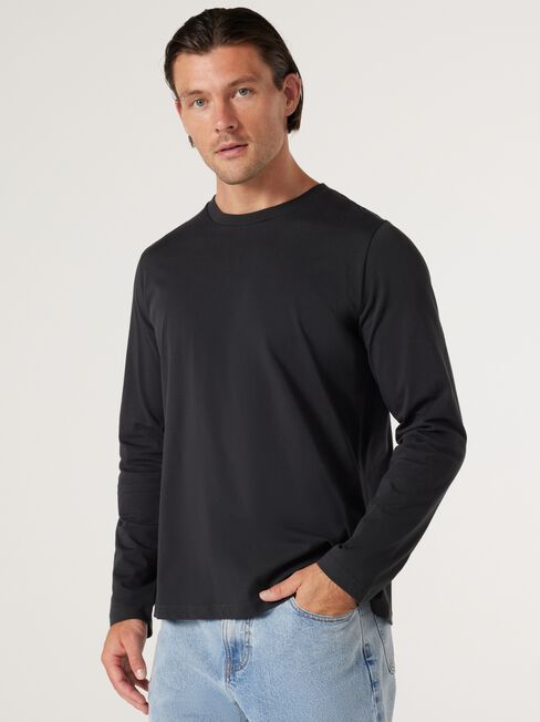 Vienna Long Sleeve Tee, Black, hi-res