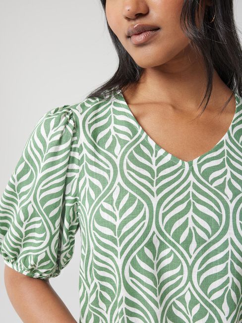 Maya V-Neck Top, Green, hi-res