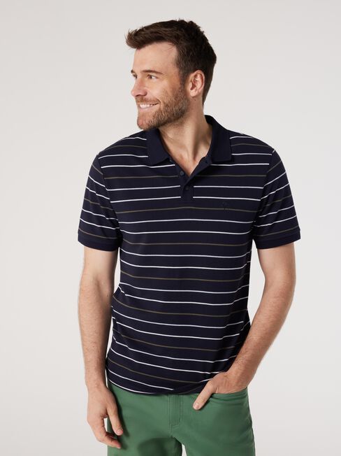 SS Porter Stripe Polo, Blue, hi-res