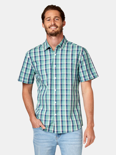 Todd Short Sleeve Check Shirt, Stripe, hi-res