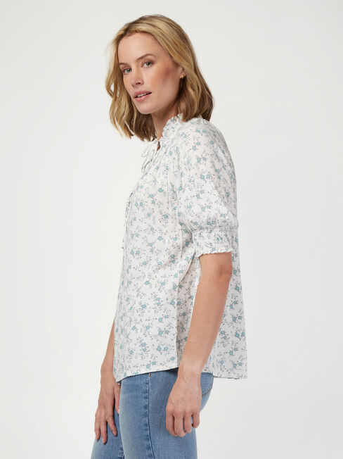 Tillie Tie Front Top, Floral, hi-res