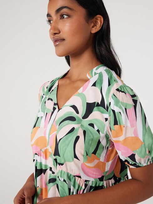Cole Smock Dress, Broadleaf Palm, hi-res