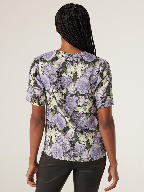 Ingrid Button Front Top, Floral, hi-res