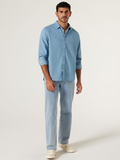 Denver Denim Shirt, Light Wash, hi-res
