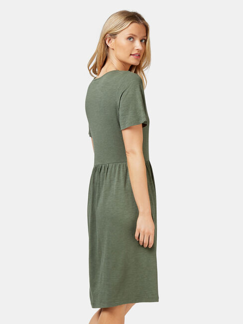 Isabel Jersey Dress, Green, hi-res