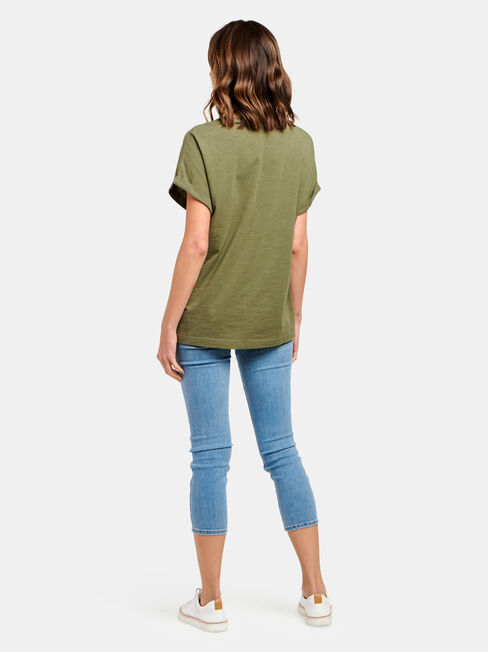 Drop Shoulder Tee, Sage, hi-res