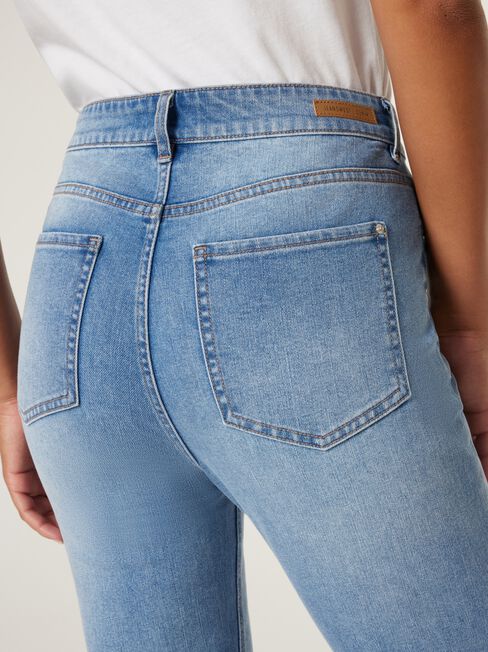 Lyla Mom Jeans, Mid Indigo, hi-res