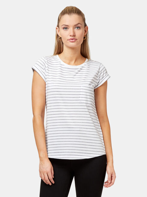 Adelaide Stripe Tee, Black, hi-res