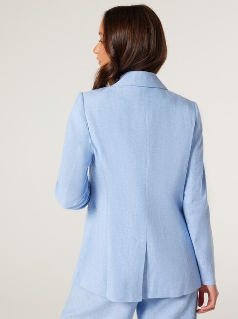 Yara Linen Blazer, Powder Blue, hi-res