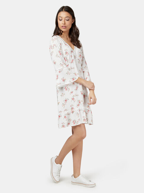 Jordyn Ladder Dress, White, hi-res