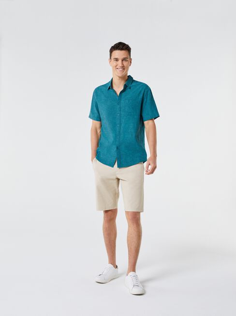 Wolf Textured Short Sleeve Shirt, Jadeite, hi-res