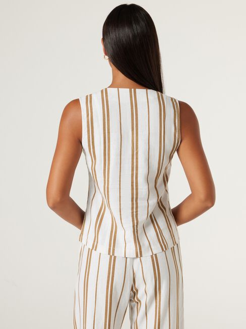 Hannah Tie Front Vest, Caramel, hi-res