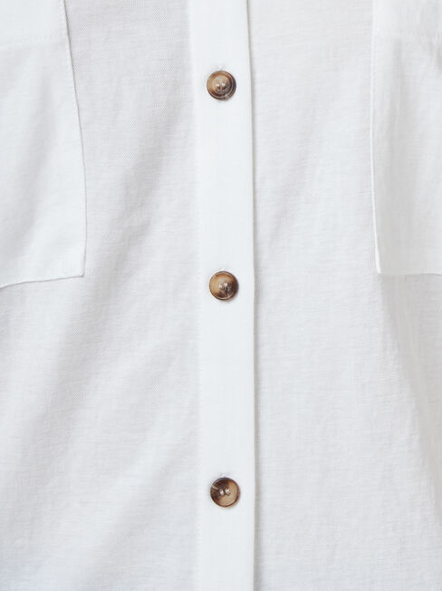 Finley Button Thru Shirt, White, hi-res