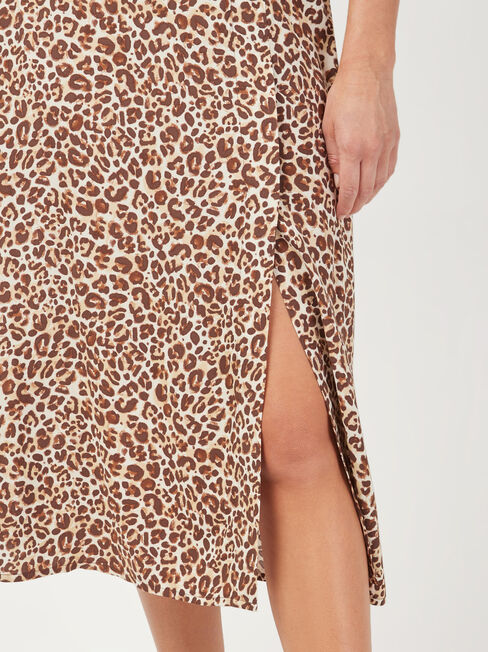 Imogen Split Skirt, Print, hi-res