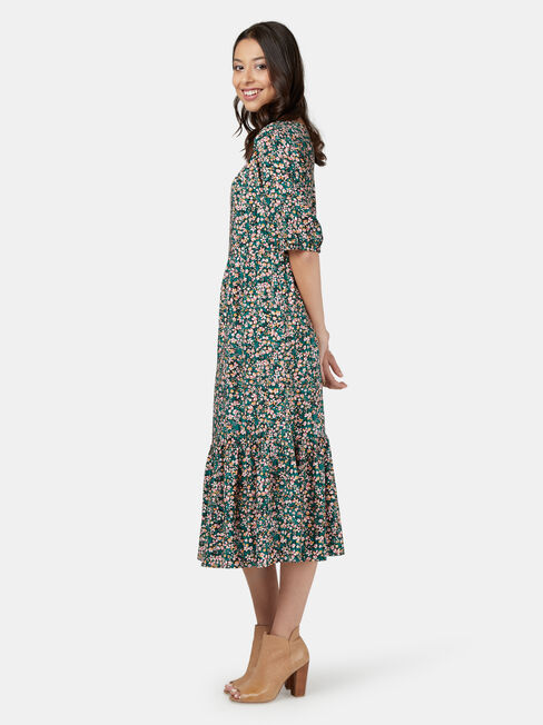 Gina Midi Dress, Green, hi-res