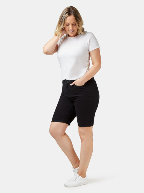 Talia Curve Embracer Knee Length Short, Black, hi-res