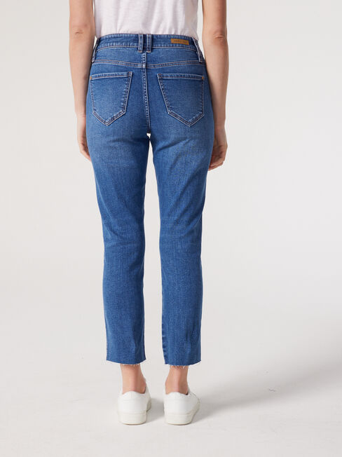 Izzy Mid Waisted slim Crop jeans, Dark Vintage, hi-res